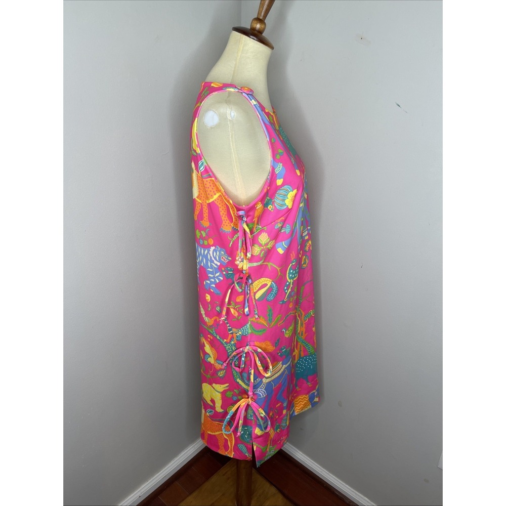 Gretchen Scott Sleeveless Pink Animal Stretch Shift Dress Medium M Built in Bra - Picture 4 of 8